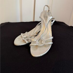 Stuart Weitzman Silver Strappy Sandals